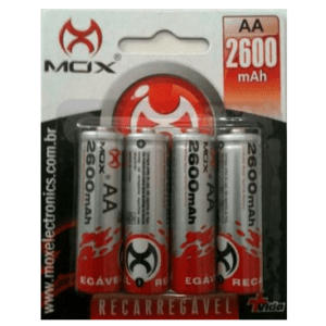 Pilha Recarregável Aa Mox