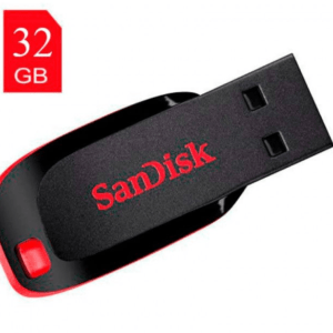 Pen Drive Sandisk 32gb - 1°linha - Preto Com Vermelho