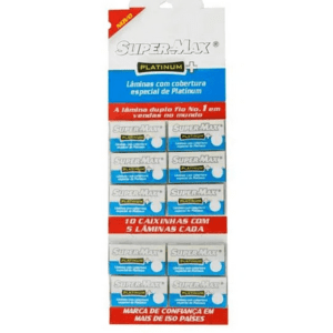 Lâmina Platinum Barbear 50 Peças - Super Max