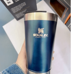 Copo Térmico Metalico Com Abridor E Tampa 473ml Azul Metálico