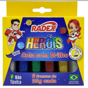 Cola Colorida, Com Brilho, 2555, Radex - Et 6 Un
